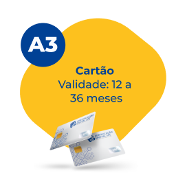 Cartão. Validade: 12 meses a 36 meses.