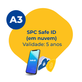 SPC Safe ID (em nuvem). Validade: 5 anos.